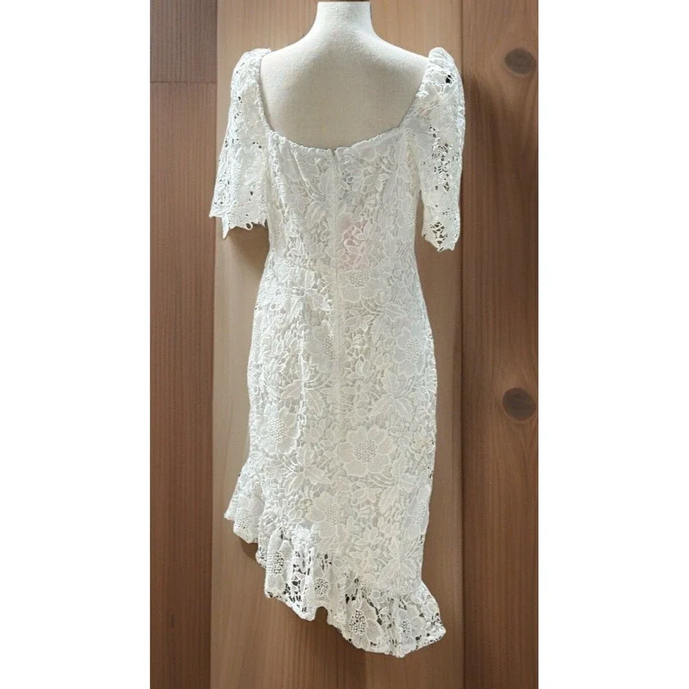 JJ's House Adelita White Lace Midi Dress Size L #312108 - Picture 5 of 16